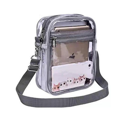 Transparent Crossbody Bags Simple Stadium Approved Clear PVC Shoulder Bags Small Square Phone Bag for Women