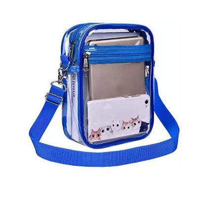 Transparent Crossbody Bags Simple Stadium Approved Clear PVC Shoulder Bags Small Square Phone Bag for Women