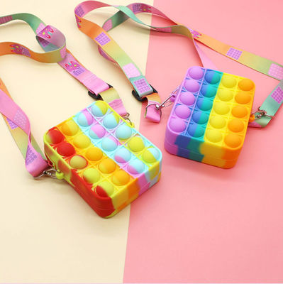 Fidget Push Bubbles Toy Rainbow Unicorn کیف پول سکه ای زنانه کیف کراس بادی سیلیسی