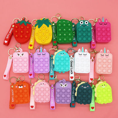 Fidget Push Bubbles Toy Rainbow Unicorn کیف پول سکه ای زنانه کیف کراس بادی سیلیسی