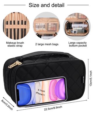 کیف لوازم بهداشتی دو لایه با ظرفیت Lager و دسته دار