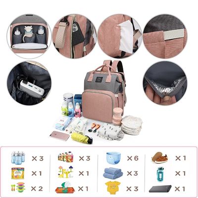 کیف پوشک کودک با تشک برای پیاده روی آسان پارچه ضد آب بطری نوزاد لایه عایق