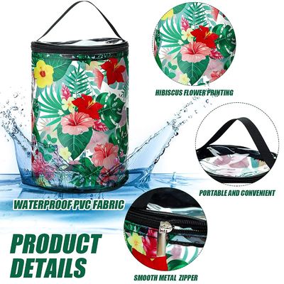 کیسه آرایشی Clear Beach کیف لوازم آرایش ضد آب کیف آرایشی PVC با لاک پشت ساحلی بقا قایق بادبانی گل هاوایی