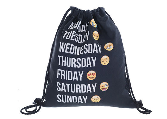 کوله پشتی رشته سیاه Emoji، کیسه های رولتینگ چاپ شده با طراحی شما