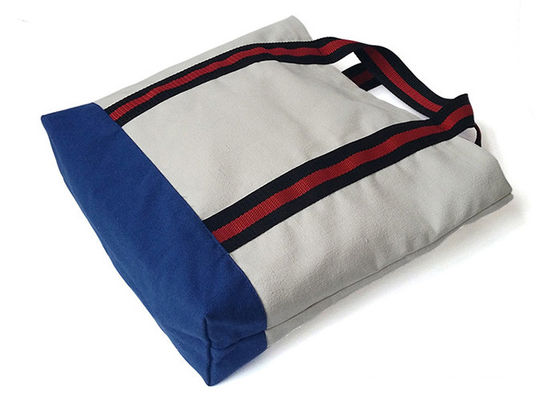 کیسه های پارچه ای بومی سفید و آبی کیسه های خرید بوم خواربار قابل استفاده مجدد