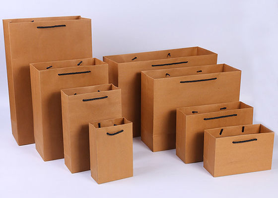 قابل حمل کیسه کاغذ کرافت کاغذ قهوه ای، Gift Kraft Paper کیسه های خرید